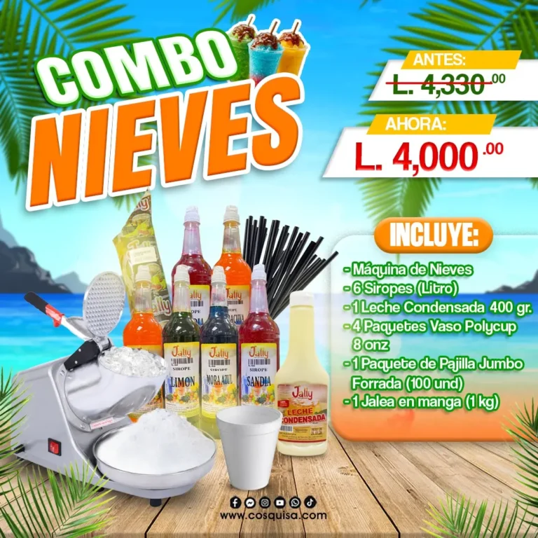 Elabora deliciosas nieves con nuestro combo para nieves.