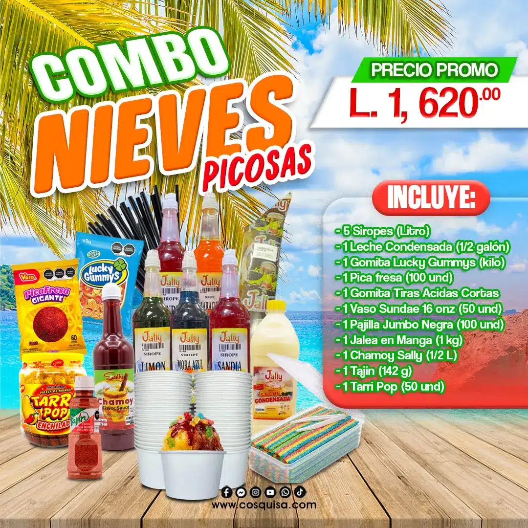 Elabora deliciosas nieves picosas con nuestro combo para nieves.