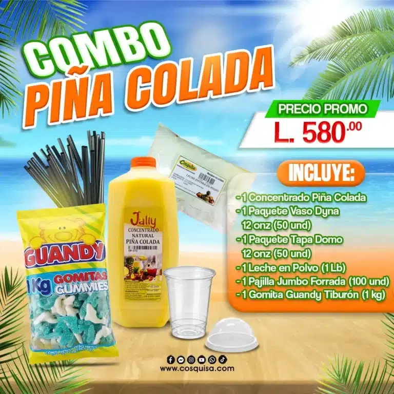 Elabora deliciosas piñas coladas con nuestro nuevo combo.