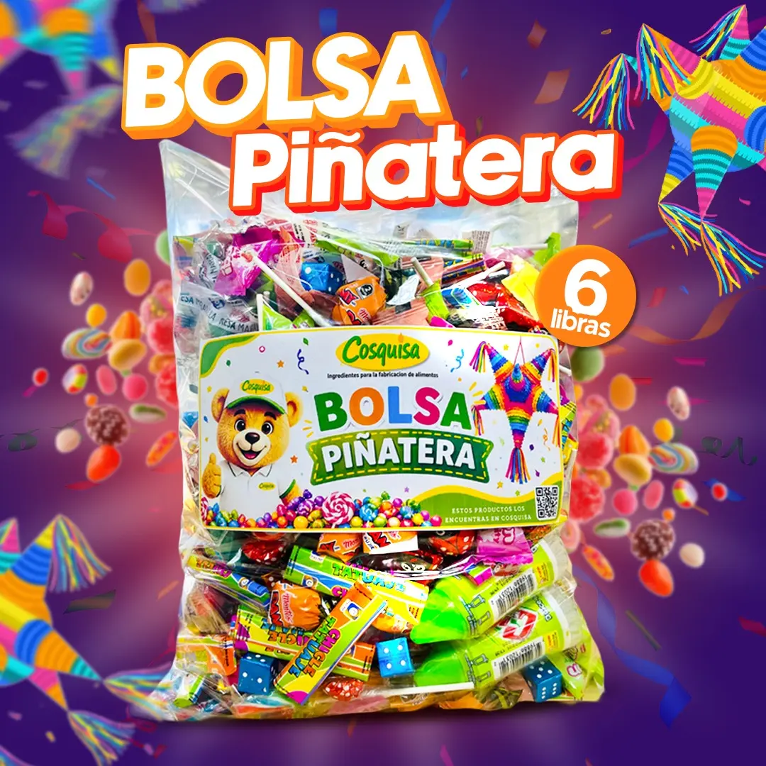 Bolsa piñatera de 6 libras con surtido de dulces para fiestas y piñatas | Cosquisa Honduras