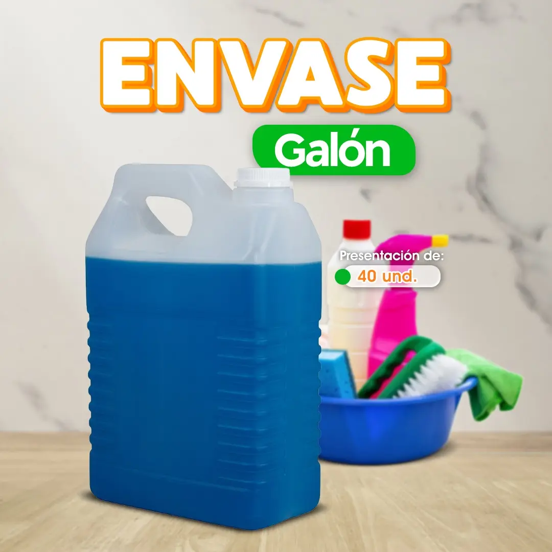 Almacena y transporta tus productos con confianza utilizando nuestro envase plástico de galón, ideal para concentrados, jugos, salsas, vinagre y otros líquidos de uso alimenticio.