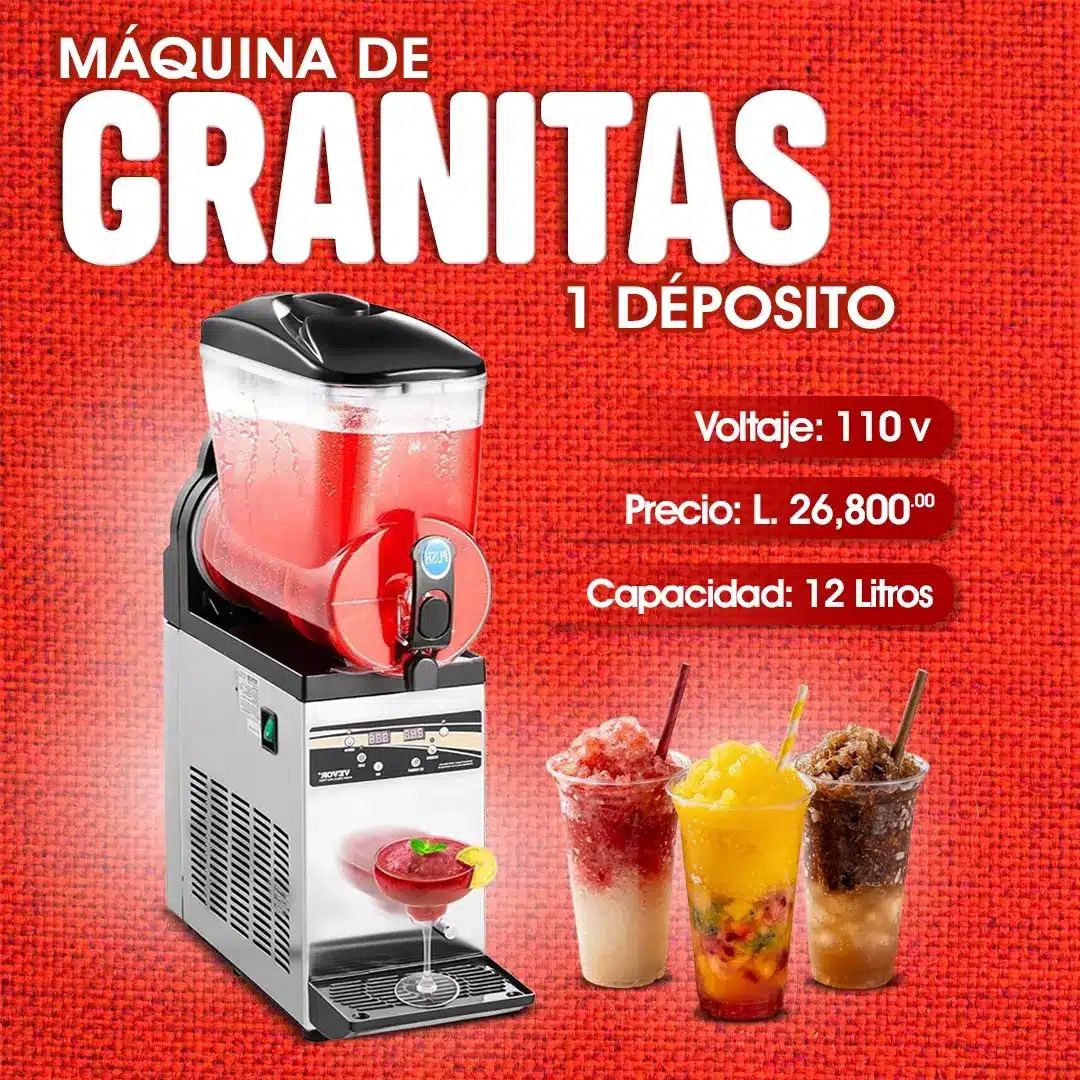 Máquina de granita de 12 litros con 1 depósito para preparar bebidas frozen y granizadas comerciales